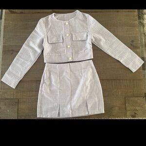 Matching knitted blouse and top